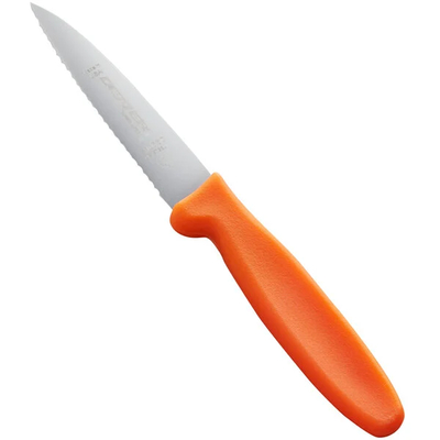 Dexter-Russell 15563 Sani-Safe 3 1/2" Orange Scalloped knife